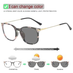 Blue Light Blocking Glasses Photochromic Sunglasses Retro UV400 Ray Filter Computer Eyewear for Men Women Vintage Round Cateye Full Frame Anti Eyestrain Computer Gaming TV Eyeglasses - Wrap flowers