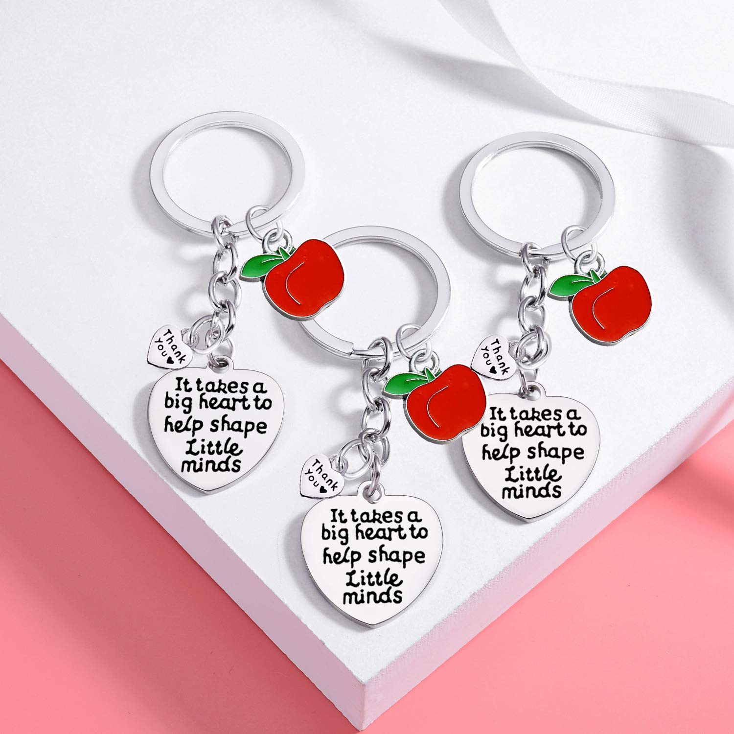 Nzztont 3PCs Teacher Gifts for Women Teacher Keychain Teacher Appreciation Gifts hank You Gifts for Teachers (3PCs Mixed)