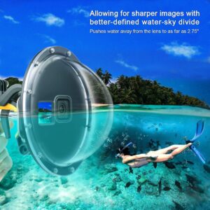 GEPULY Dome Port for GoPro Hero 9 10 11 12 Black, Underwater Waterproof Dome Port Housing Case + Floating Hand Grip + Trigger Accessories for GoPro Hero 12/Hero 11 /Hero 10 / Hero 9 Black Camera