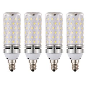 rayhoo candelabra led bulbs incandescent 80-100w bulb equivalent, standard medium e12 base,1000lumens non-dimmable,4 pack(nature white 4000k)