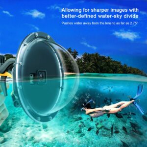 GEPULY Dome Port for GoPro Hero 7 Black/Silver/White, Hero 6 Black, Hero 5 Black, Hero 2018, Dome Port Lens with Waterproof Housing Case Trigger Floating Hand Grip for Underwater Photography