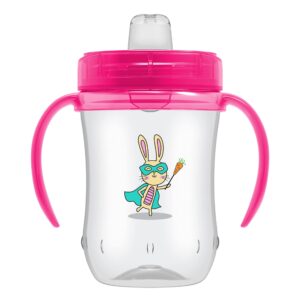 dr. brown's milestones soft spout sippy cup with handles - pink - 9oz - 9m+