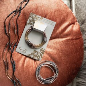 Scout Curated Wears - Women's Scout Wrap Bracelet & Necklace, Peacock/Hematite