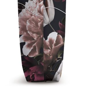 Lulu - Elegant Floral Rose & Peony Personalized Name Tote Bag