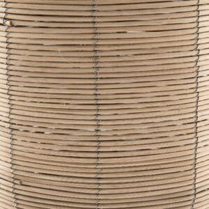 Henn&Hart 20.5" Tall Petite/Rattan Table Lamp with Fabric Shade in Natural Rattan/Brass/White, Lamp, Desk Lamp for Home or Office