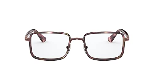 Persol PO2473V Rectangular Prescription Eyewear Frames, Brown/Striped Bordeaux/Demo Lens, 49 mm