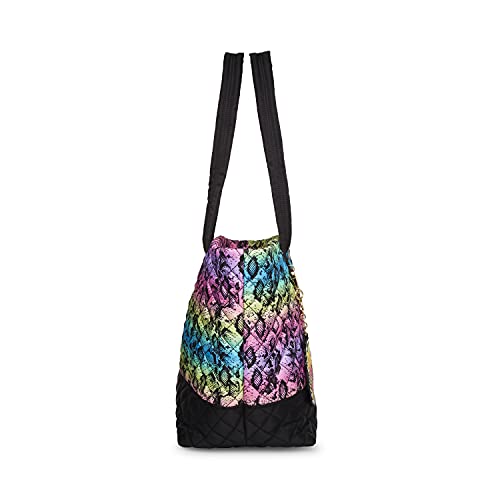 Betsey Johnson Nylon Quilted Tote, Rainbow