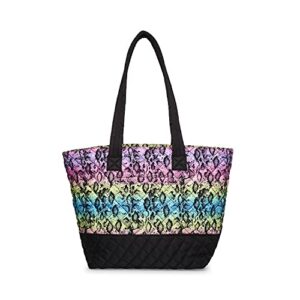 Betsey Johnson Nylon Quilted Tote, Rainbow