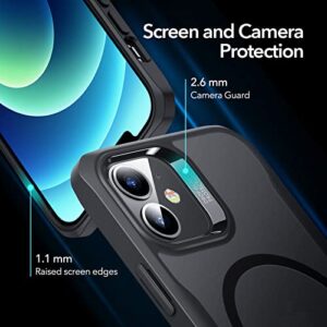 ESR Sidekick Hybrid Case Compatible with iPhone 12/12 Pro (2020), with HaloLock Magnetic Wireless Charging, Scratch Resistant Back, Grippy Protective Frame, Frosted Black