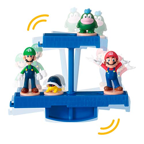 Epoch Games Super Mario Balancing Game Bundle, 3 Tabletop Action Games for Ages 4+ with 12 Collectible Super Mario Action Figures, Multi (7386)