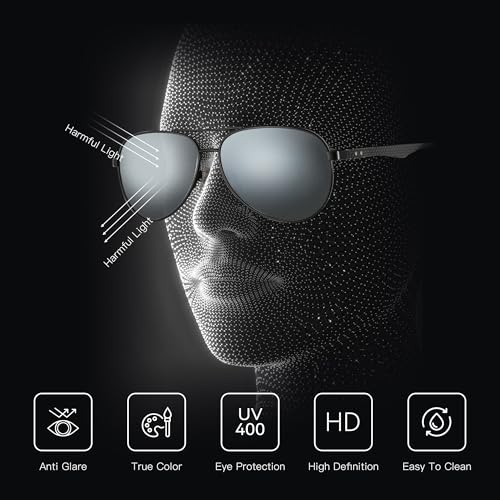 ZENOTTIC Polarized Aviator Sunglasses for Men Carbon Fiber Temple Pilot Sun Glasses with Mirrored Lens UV Protection