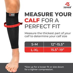 ZOYER Calf Compression Sleeves for Men and Women, Footless Compression Socks Support for Cycling, Fitness, Running, Leg Sleeve Brace for Shin Splints, Pain Relief, Injury Recovery and Reduces Swelling