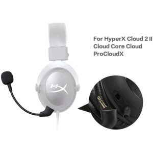 Replacement Game Mic 3.5mm to Microphone Boom Compatible with Kingston HyperX Cloud 2 II Cloud Core Cloud Pro CloudX PS4 Xbox One Nintendo Switch Computer PC Gaming Headsets