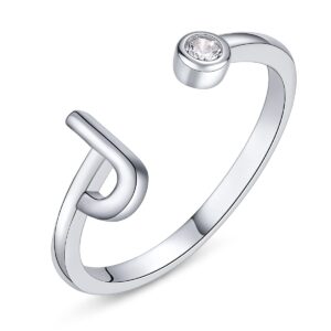 pearlove initial rings 925 sterling silver rings for women a-z stackable alphabet rings for wife daughters jewelry gifts