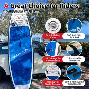 Abahub Inflatable SUP, Wide 10'6" x 34" x 6" iSUP, Blue Standup Paddleboard with Adjustable Carbon Fiber Paddle, Kayak Seat, for Yoga, Paddle Board, Kayaking, Surf, Canoe, Fishing