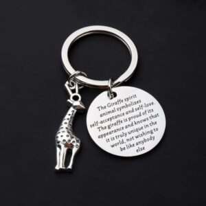 ENSIANTH Giraffe Keychain Giraffe Lover Gift Inspirational Gift for Friend Giraffe Jewelry for Woman (Giraffe Keychain)