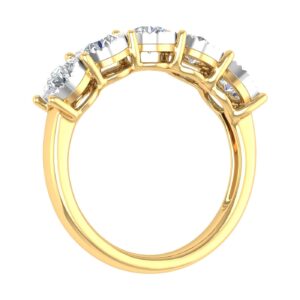 1 Carat 5-Stone Diamond Wedding Band Ring in 14K Yellow Gold (Ring Size 7) - IGI Certified