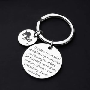 ENSIANTH Sloth Keychain Sloth Lover Gift Inspirational Sloth Gifts for Friends Animal Lover Gift (Sloth Keychain)