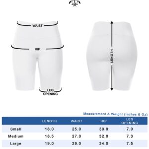 HATOPANTS Women Biker Shorts Buttery Soft High Waist Mid Thigh Short Pants White 1XL