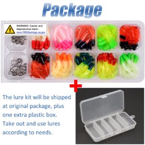 Fishing Crappie Lures Jig Heads Kit, Small Soft Plastic Grub Lure Tube Bait Jig Heads for Bass Fishing Freshwater Panfish Trout