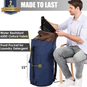 Laundry Bag Backpack Extra Large, 115L Laundry Backpack with Padded Shoulder Strap, Sturdy Travel Laundry Bag, Hanging laundry bag for College Dorm, Apartment, Laundry Backpack Bag