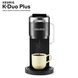 Keurig K-Duo Plus Coffee Maker, Single Serve and 12-Cup Carafe Drip Coffee Brewer, Black + Starbucks K-Cup Coffee Pods — Blonde, Medium & Dark Roast Variety — 1 Box (40 Pods Total)