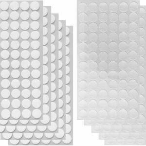 Self Adhesive Dots, Strong Adhesive 1000pcs(500 Pairs) 0.59" Diameter Sticky Nylon Dots, Hook & Loop ClearDots with Waterproof Sticky Glue Tapes, Suitable for Classroom, Office, Home