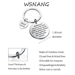 WSNANG New Job Gift Wishing You The Best in This Next Chapter of Your Career Keychain Good Luck Colleagues Goodbye Gift New Beginnings Gift (Wishing You KC)