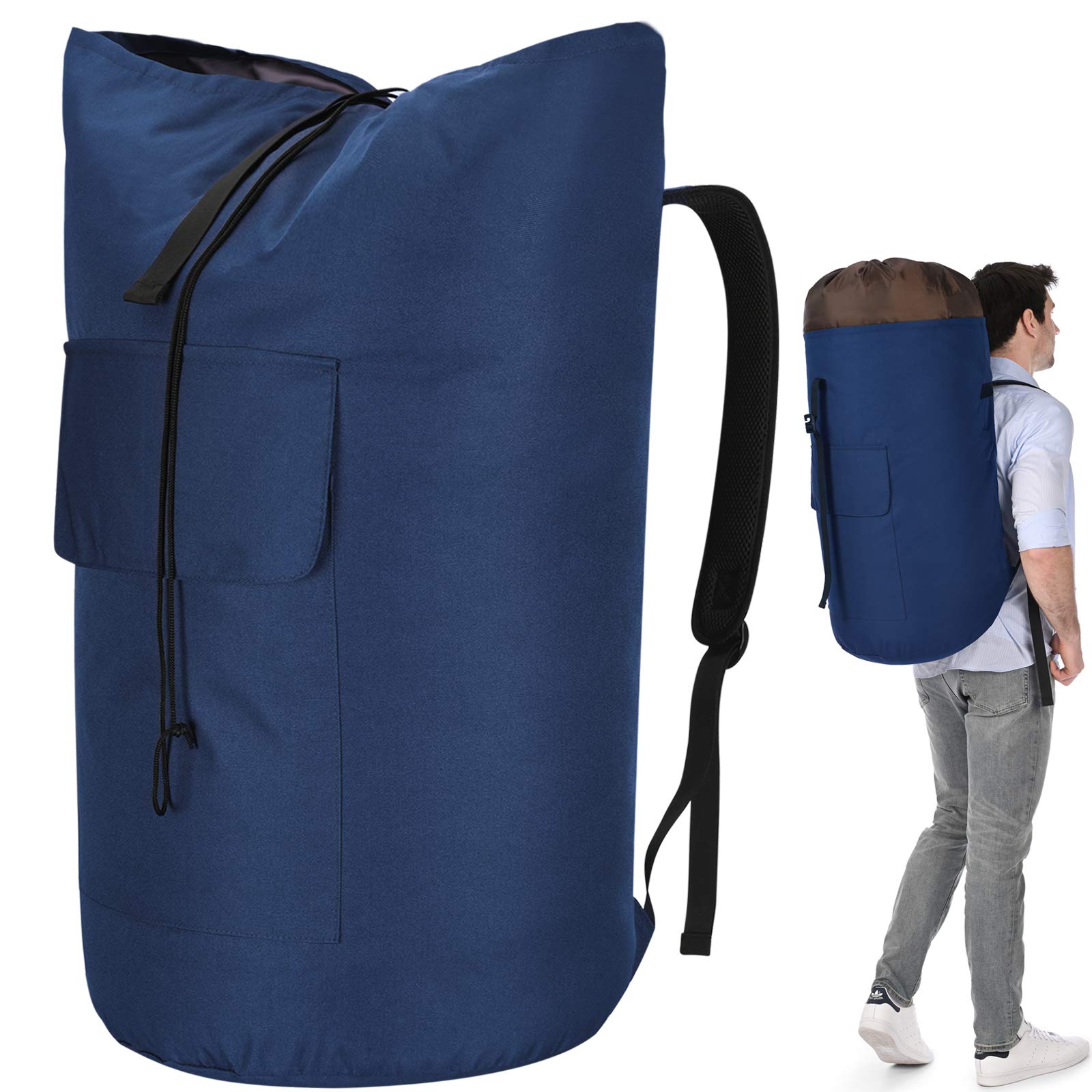 Laundry Bag Backpack Extra Large, 115L Laundry Backpack with Padded Shoulder Strap, Sturdy Travel Laundry Bag, Hanging laundry bag for College Dorm, Apartment, Laundry Backpack Bag