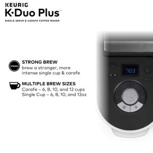 Keurig K-Duo Plus Coffee Maker, Single Serve and 12-Cup Carafe Drip Coffee Brewer, Black + Starbucks K-Cup Coffee Pods — Blonde, Medium & Dark Roast Variety — 1 Box (40 Pods Total)