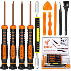 jorest repair kit for xbox one/360/x ps4 ps3 ps5, ph0 t6 t8 t10 torx security screwdriver, crowbars,tweezers, cleaning tool for controller and console