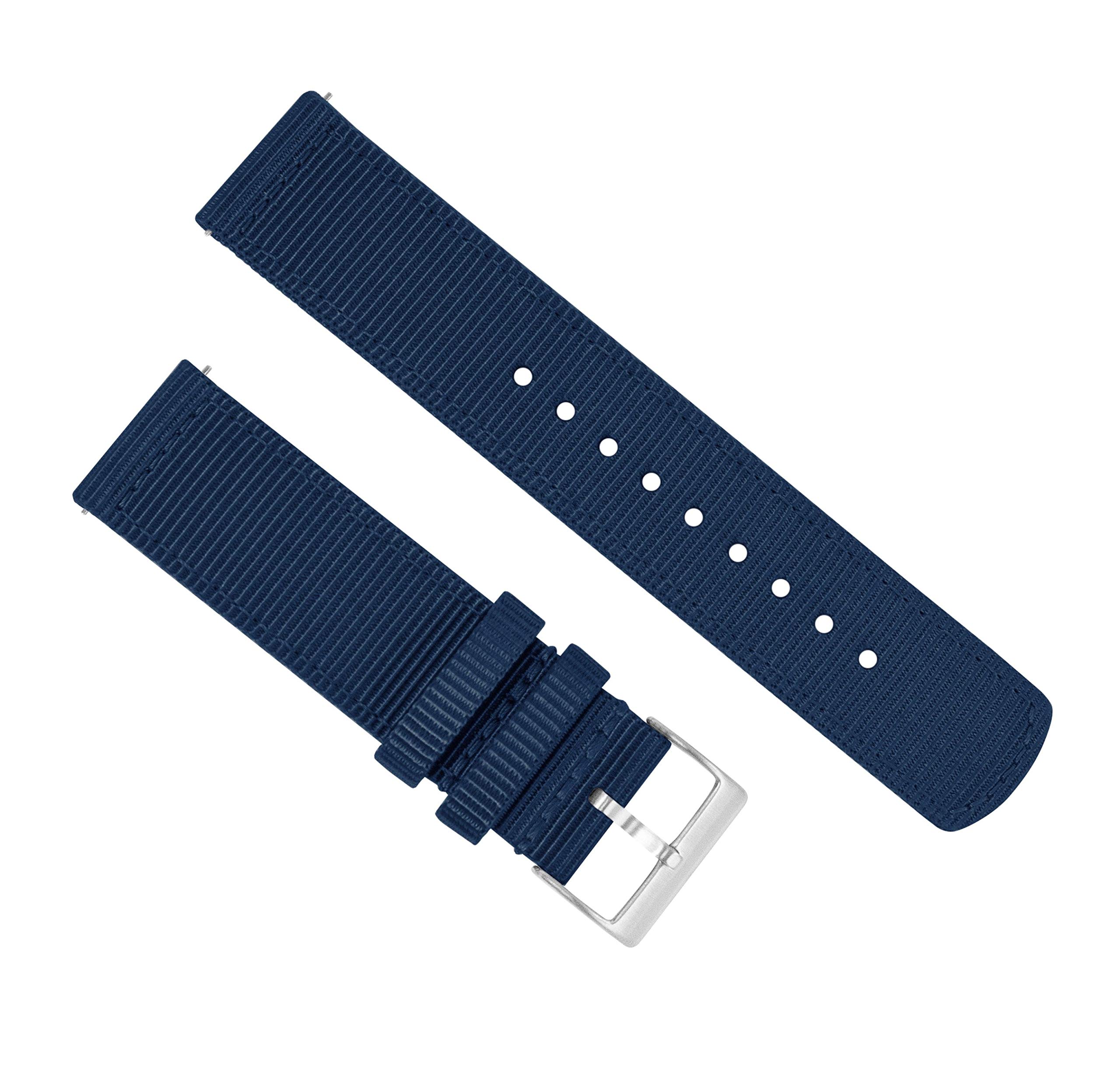 BARTON WATCH BANDS 20mm Navy Blue - Two-piece NATO® Style Ballistic Nylon Watch Straps