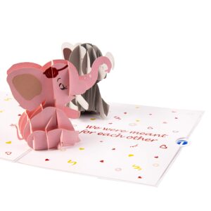 truance pop up card valentines day cards, love card, anniversary card, two elephant, gift card on valentine day