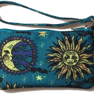 surfer id case wallet for women for lanyards, Zip Driver Licence Holder((Sun Moon)