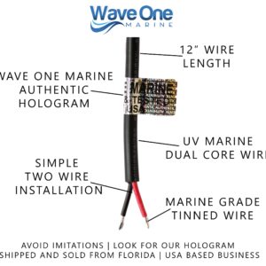 Wave One Marine | Hi-Lumen LED Spreader Light | IP68 Waterproof Boat Deck Flood Beam | Bright 2000+ Lumen Output for Night Fishing (Black Housing)