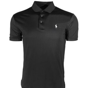 Polo Ralph Lauren Mens Performance Polo Shirts (Medium, Black)