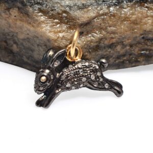 Shweta Creations Certified Natural Diamond Pendant, Cute Bunny Rabbit Shape Pendant 0.28 Carat Brown Diamonds (I2-I3 Clarity) For Women