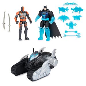 DC Comics Batman Bat-Tech Crawler with 4-inch Exclusive Deathstroke and Batman Action Figures, Includes 12 Accessories, Kids Toys for Boys Ages 3 and Up