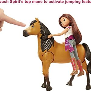 Mattel Spirit Untamed Lucky Doll & Spirit Horse Figure, Ride Together Playset & 2 Accessories, Doll "Jumps" & "Rides" on Walking Horse