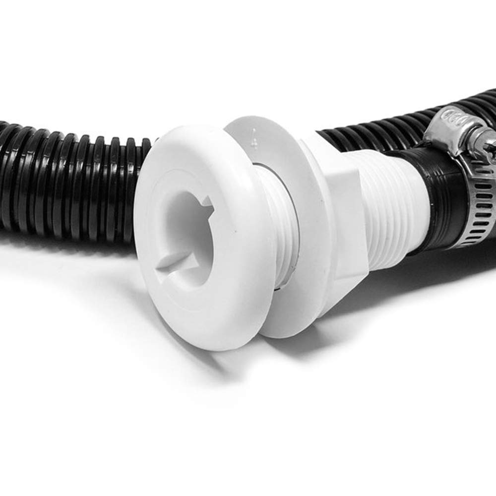 Maxzone Bilge Pump Installation Kit Bilge Pump Hose 1-1/8-Inch Dia Plumbing Kit | 6 FT Premium Quality Kink-free Flexible PVC Hose | Includes 2 Hose Clamps and Thru-Hull Fitting