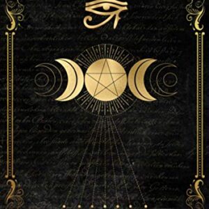 Blank Lined Grimoire Journal with Beautiful Vintage Boarder Framed Pages: Blank Book of Shadows Perfect to Record Spells, Rituals, Mantra, and Other ... Goddess, Pentacle and Eye of Horus Cover