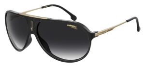 carrera women's hot65 pilot sunglasses, black/gray shaded, 63mm, 11mm