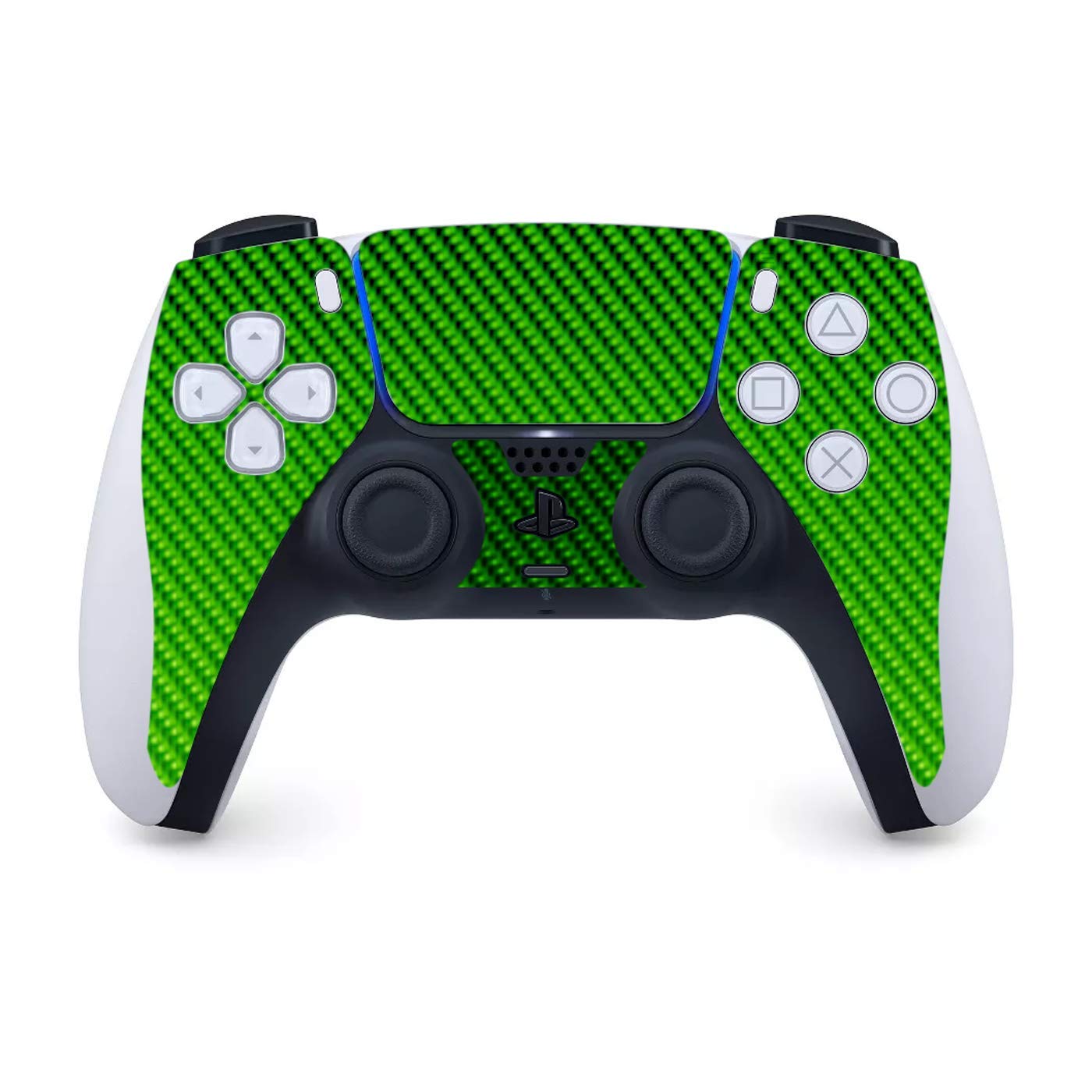 ITS A Skin Skins Compatible with Sony Playstation 5 Console Disc Edition - Protective Decal Overlay Stickers wrap Cover - Lime Green Carbon Fiber Look