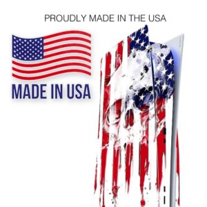 ITS A Skin Skins Compatible with Sony Playstation 5 Console Disc Edition - Protective Decal Overlay Stickers wrap Cover - U.S.A. Flag Skull Drip