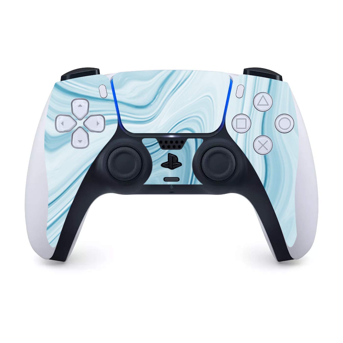 ITS A Skin Skins Compatible with Sony Playstation 5 Console Disc Edition - Protective Decal Overlay Stickers wrap Cover - Baby Blue Ice Swirl Marble