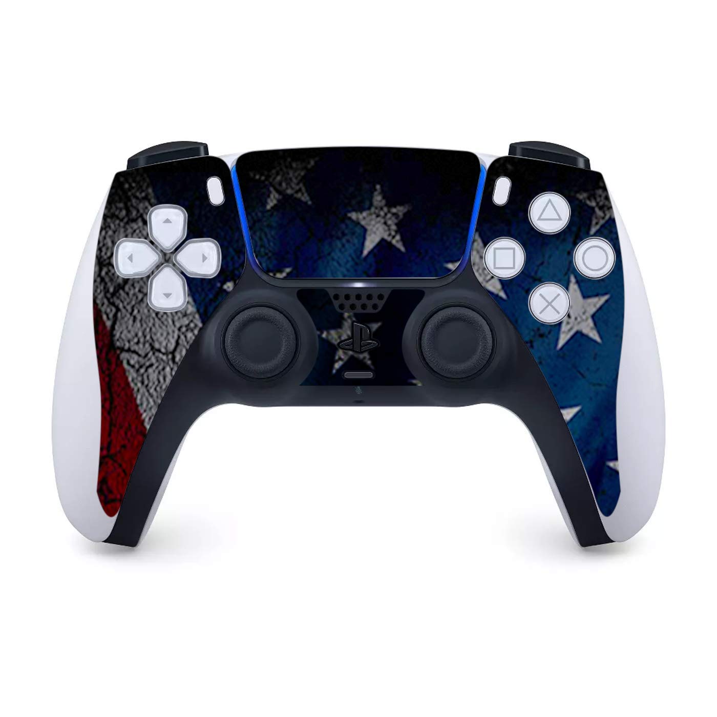 ITS A Skin Skins Compatible with Sony Playstation 5 Console Disc Edition - Protective Decal Overlay Stickers wrap Cover - American Flag Distressed Wave