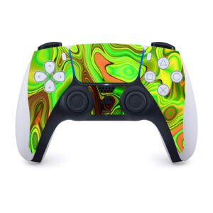 ITS A Skin Skins Compatible with Sony Playstation 5 Console Disc Edition - Protective Decal Overlay Stickers wrap Cover - Green Glass Trippy Psychedelic