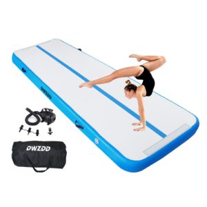 Dwzdd Gymnastics Air Mat 10ft/13ft/16ft/20ft Tumbling Mat Inflatable Gymnastics Tumble Track for Home/Gym/Training/Cheerleading/Water with Electric Pump