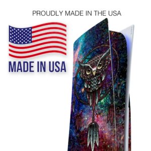 ITS A Skin Skins Compatible with Sony Playstation 5 Console Disc Edition - Protective Decal Overlay Stickers wrap Cover - Dreamcatcher Owl in Color