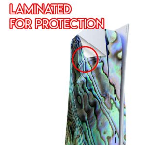 ITS A Skin Skins Compatible with Sony Playstation 5 Console Disc Edition - Protective Decal Overlay Stickers wrap Cover - Abalone Ripples Green Blue Purple